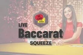 Live Dealer logo of Baccarat Squeeze from Evolution at WishWin Casino
