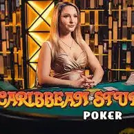 Caribbean Stud Poker slot icon by Evolution, available at WishWin Casino