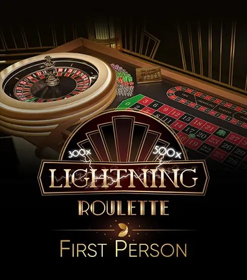 Official Live Dealer logo: First Person Lightning Roulette by Evolution at WishWin Casino